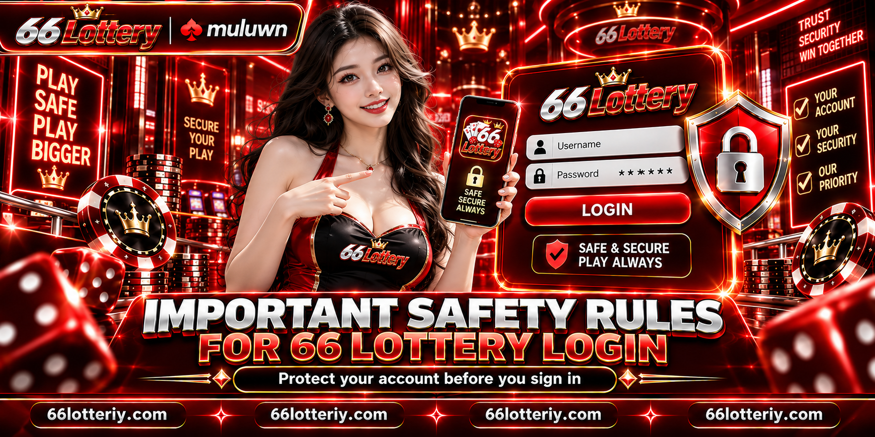 66 Lottery Account Security banner